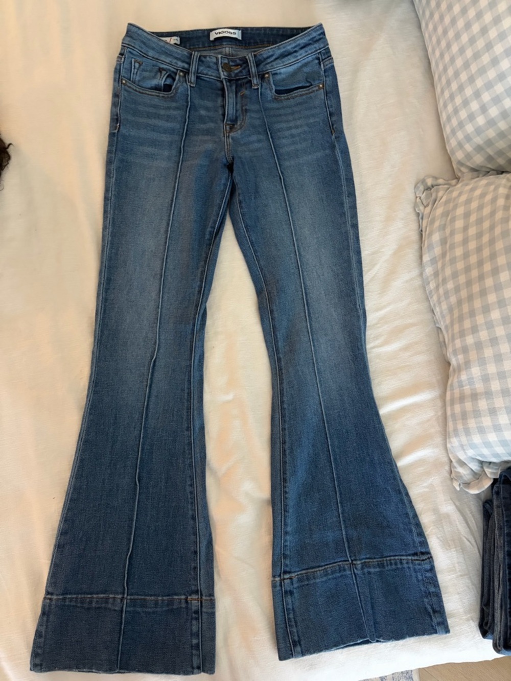 Vigoss Blue Flare Jeans with Front Panel Seams